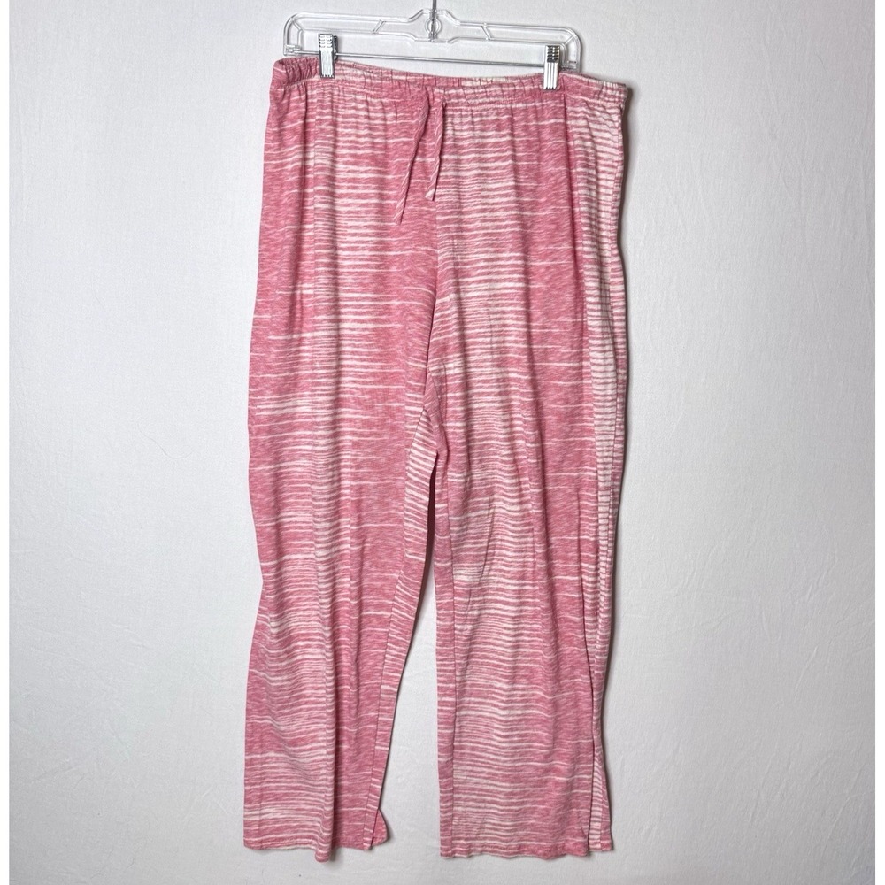 Natori Pajamas‎ Pants Cotton Blend Sz XL Pink Striped Soft Cozy Comfort Casual